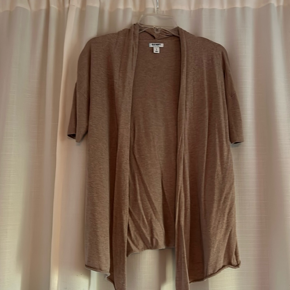 Old Navy Size Large Tan Short Sleeve Cardigan